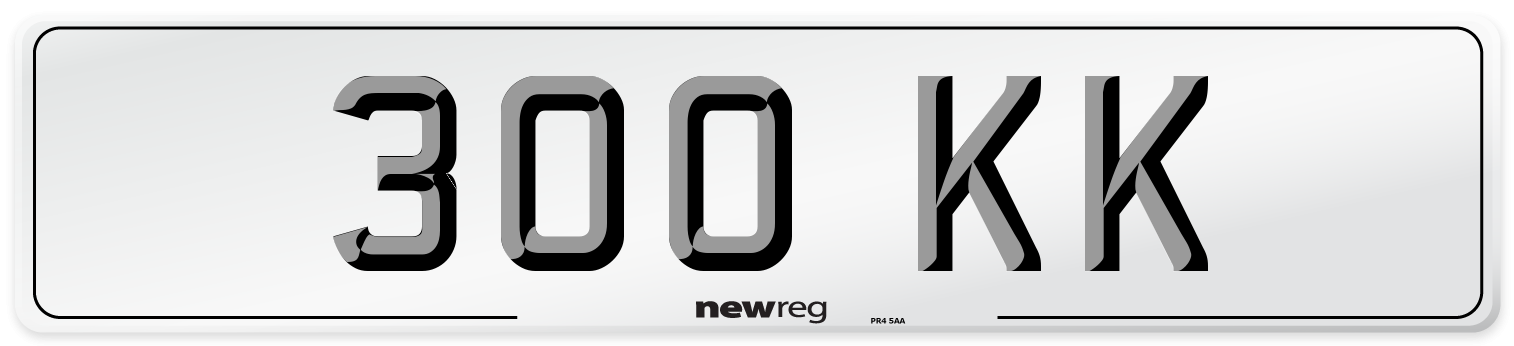 300 KK Number Plate from New Reg